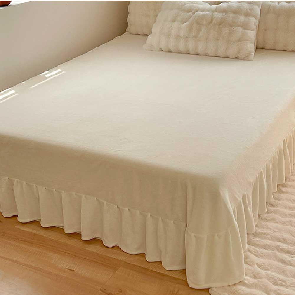 Puffy Comfort Thickened Faux Rabbit Fur Bed Sheet Set