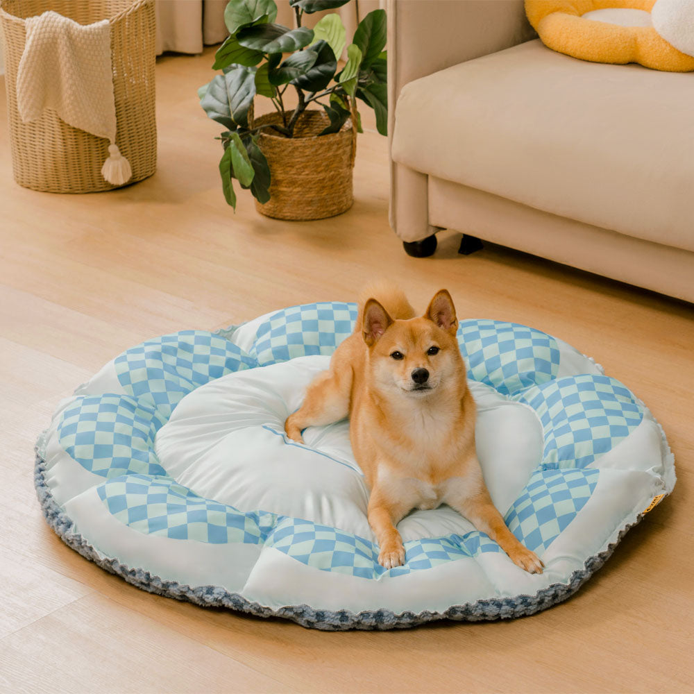 Dual-side Reversible Cooling Mat Round Dog Bed