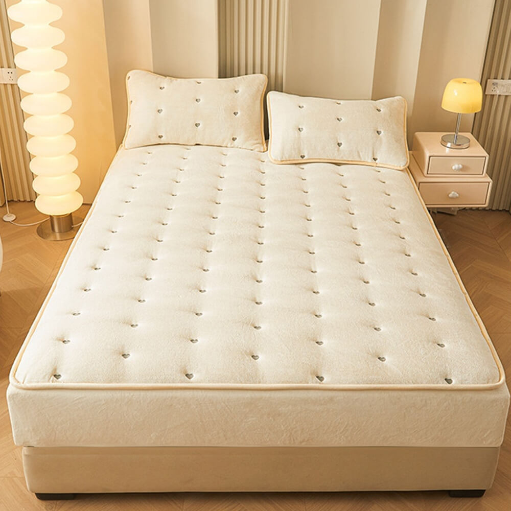 Soft Warm Quilted Fitted Sheet Mattress Cover