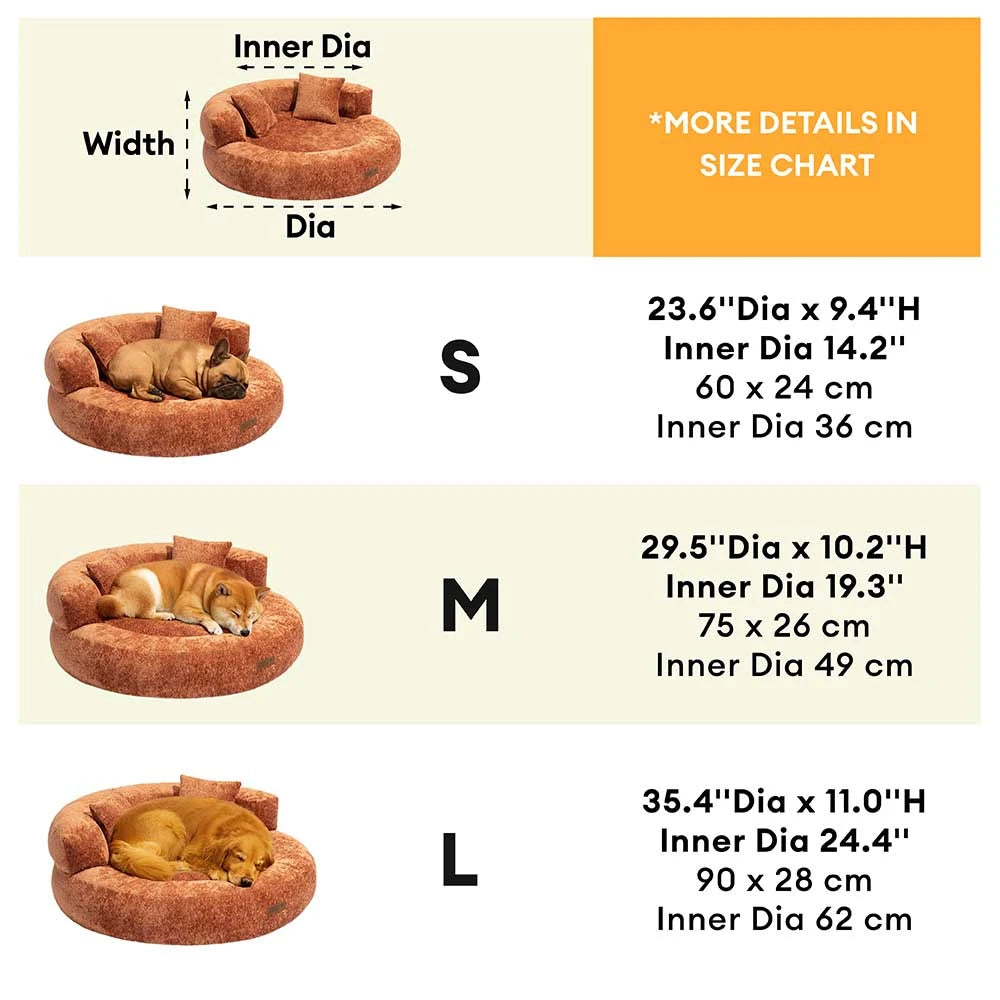 Luxe Diamond Velvet Removable Orthopedic Donut Dog Bed With Pillow - DreamNest