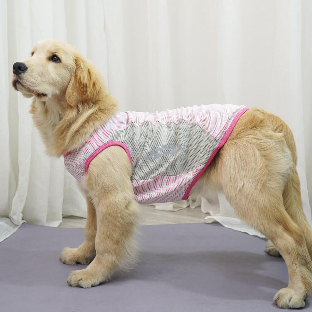 Pet dog clothes honeycomb reflective wheat ears cooling cool clothes color matching vest