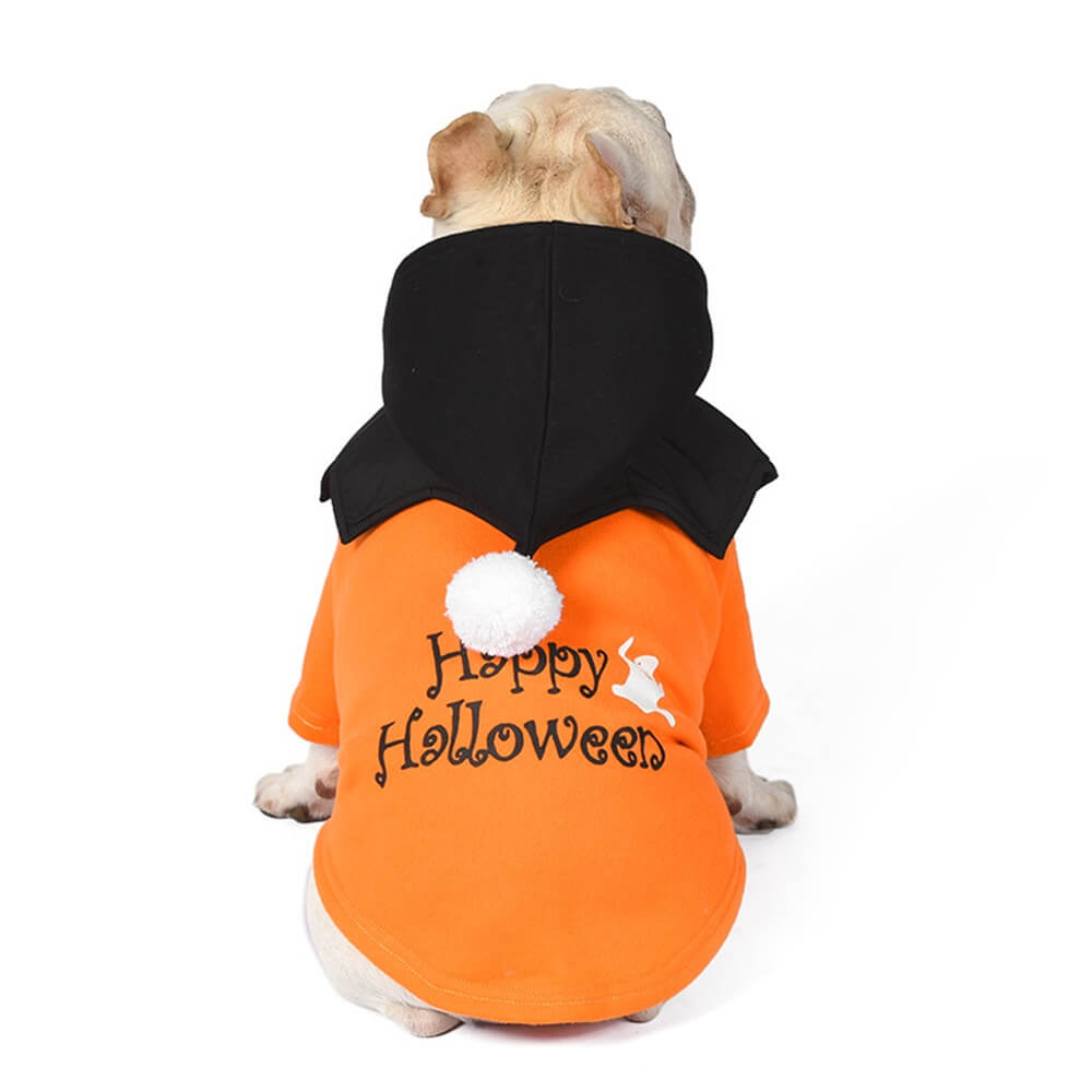 Halloween Pumpkin Funny Two-Piece Sweater and Shawl for Dogs