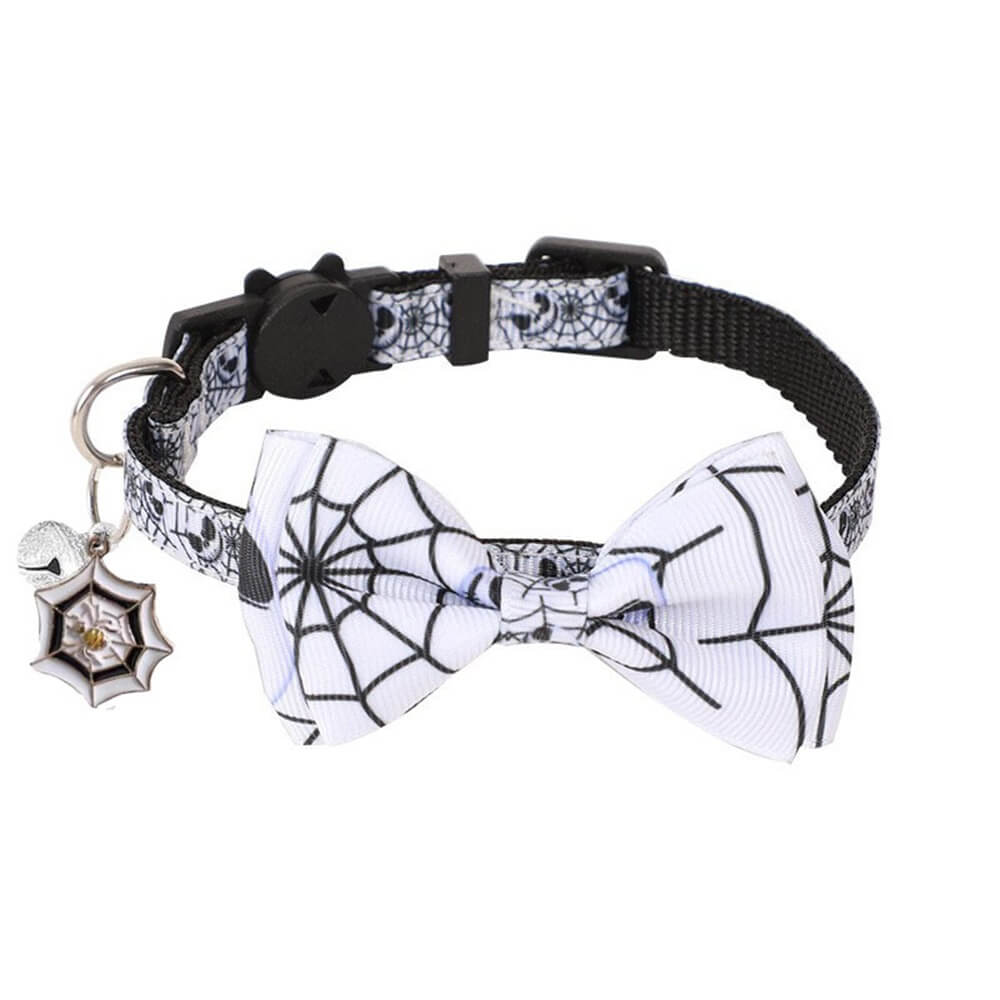 Halloween-Haustierhalsband mit Schleife und Glöckchen