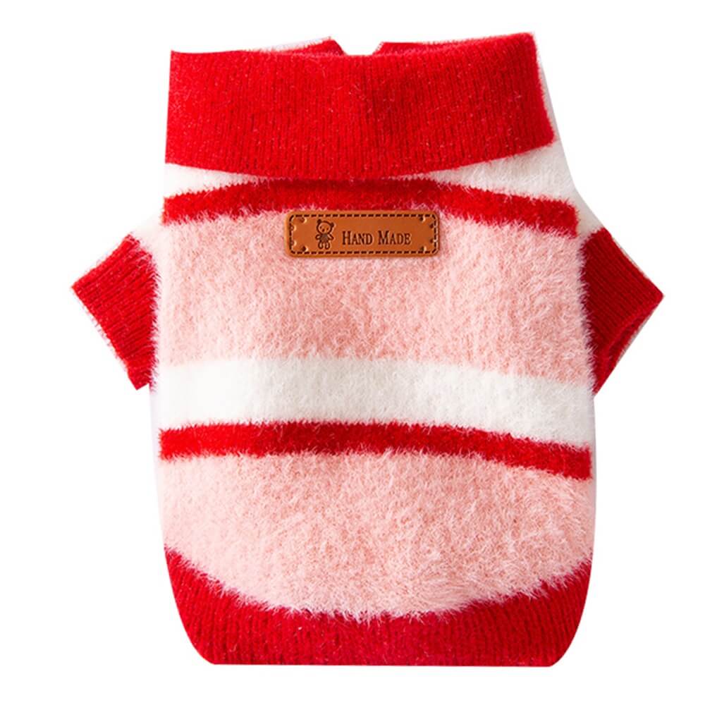 Cozy Striped Knitted Dog Sweater – Ideal for Small to Medium Breeds