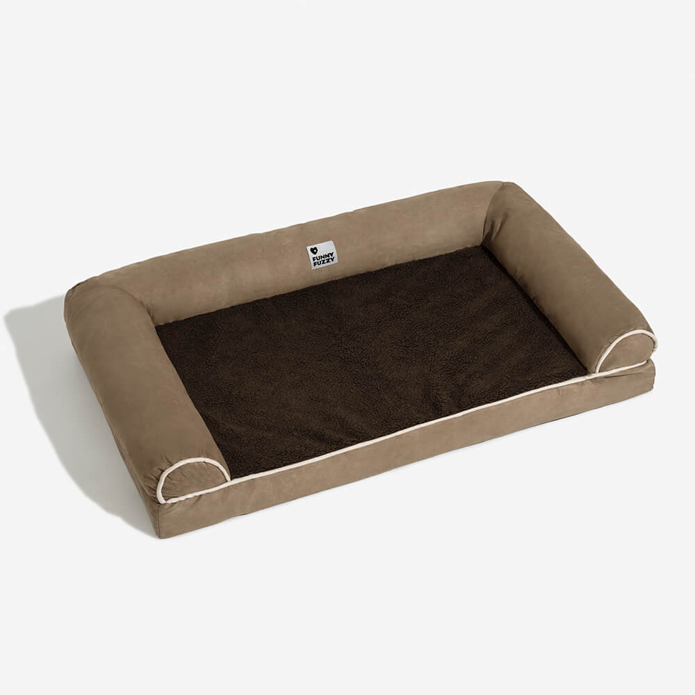 <tc>Cama ortopédica para perros de gran soporte en ante de lana sintética</tc>