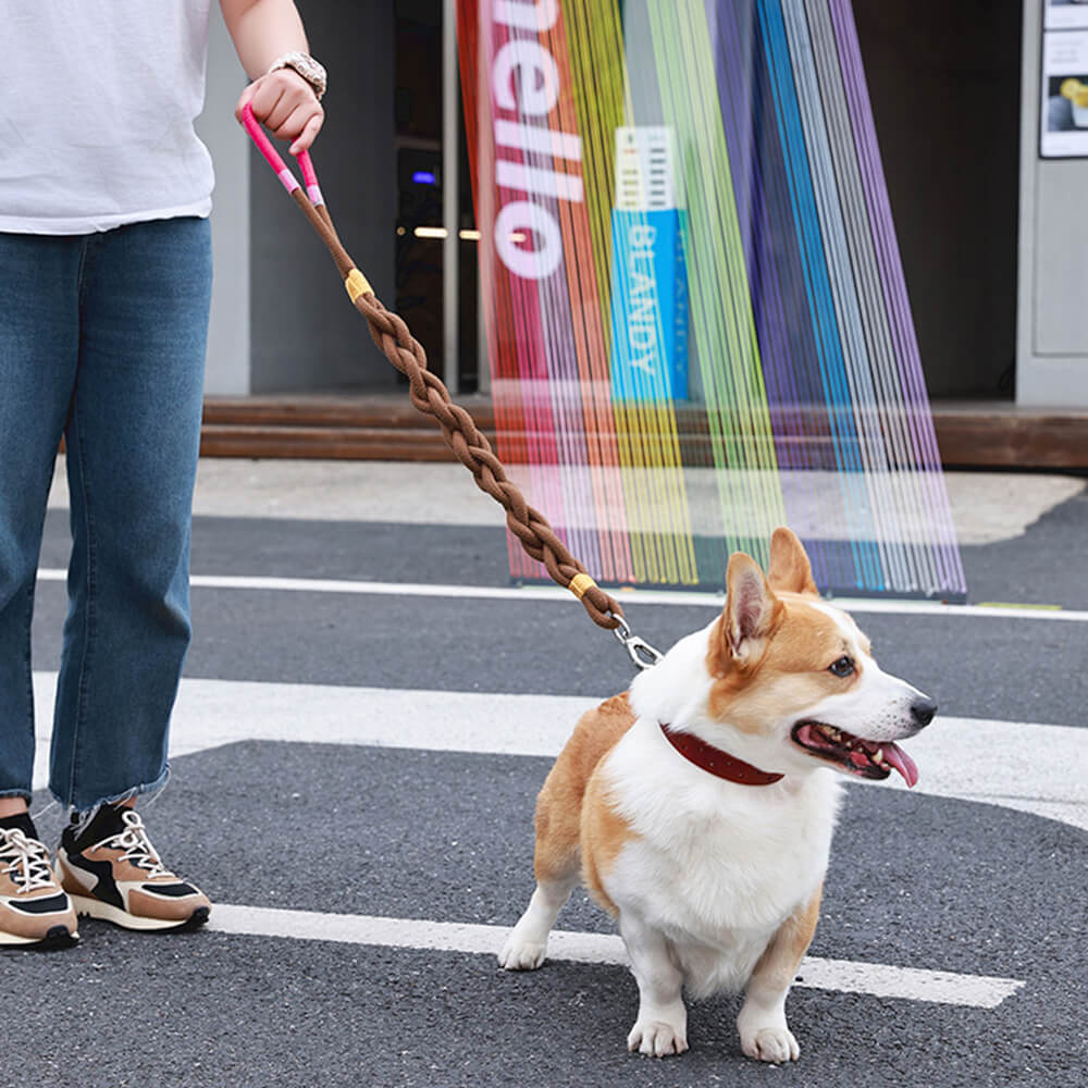 Cuerda de tracción para perros tejida a mano: gruesa y duradera para paseos cómodos