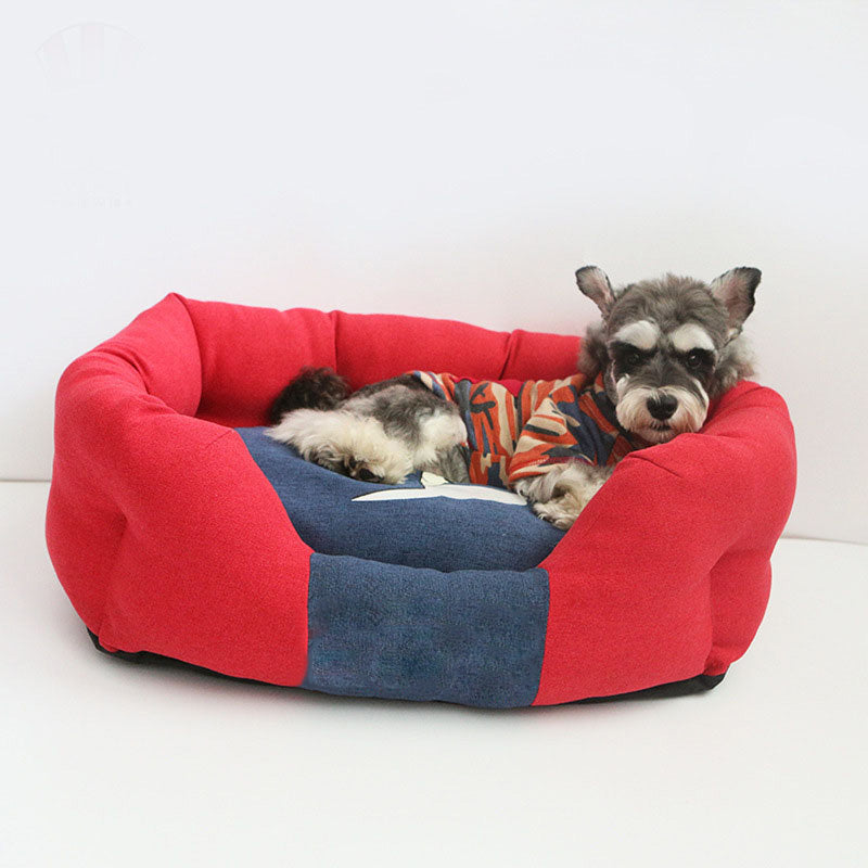 Cama cómoda para perros con colores contrastantes cálidos y de moda para todas las estaciones