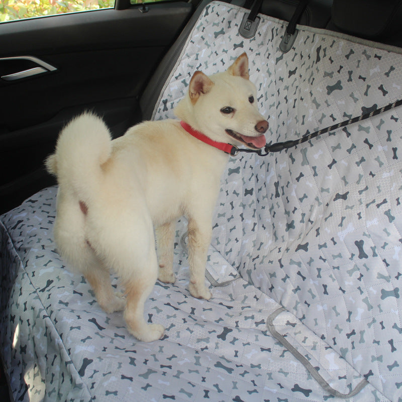 Couverture de siège de voiture de chien de taille double de tissu d'Oxford de modèle d'os