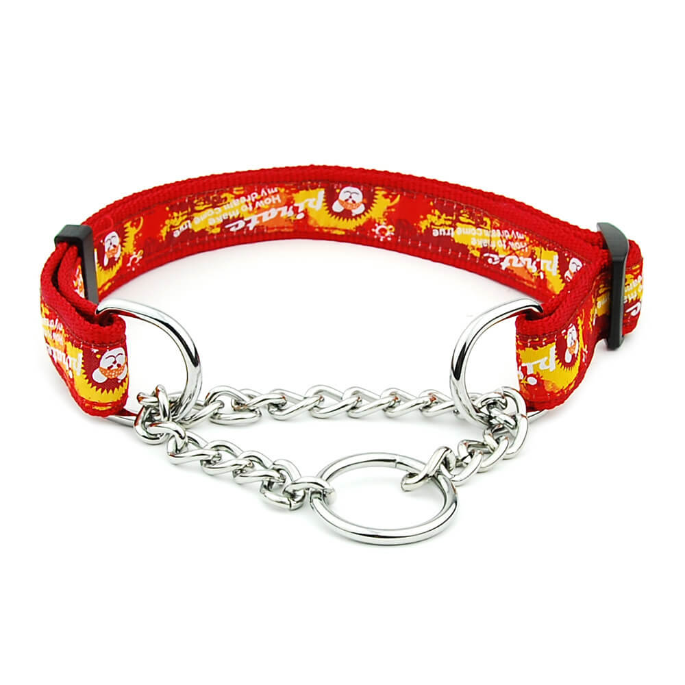 Multicolor Nylon Sliding Chain Dog Collar