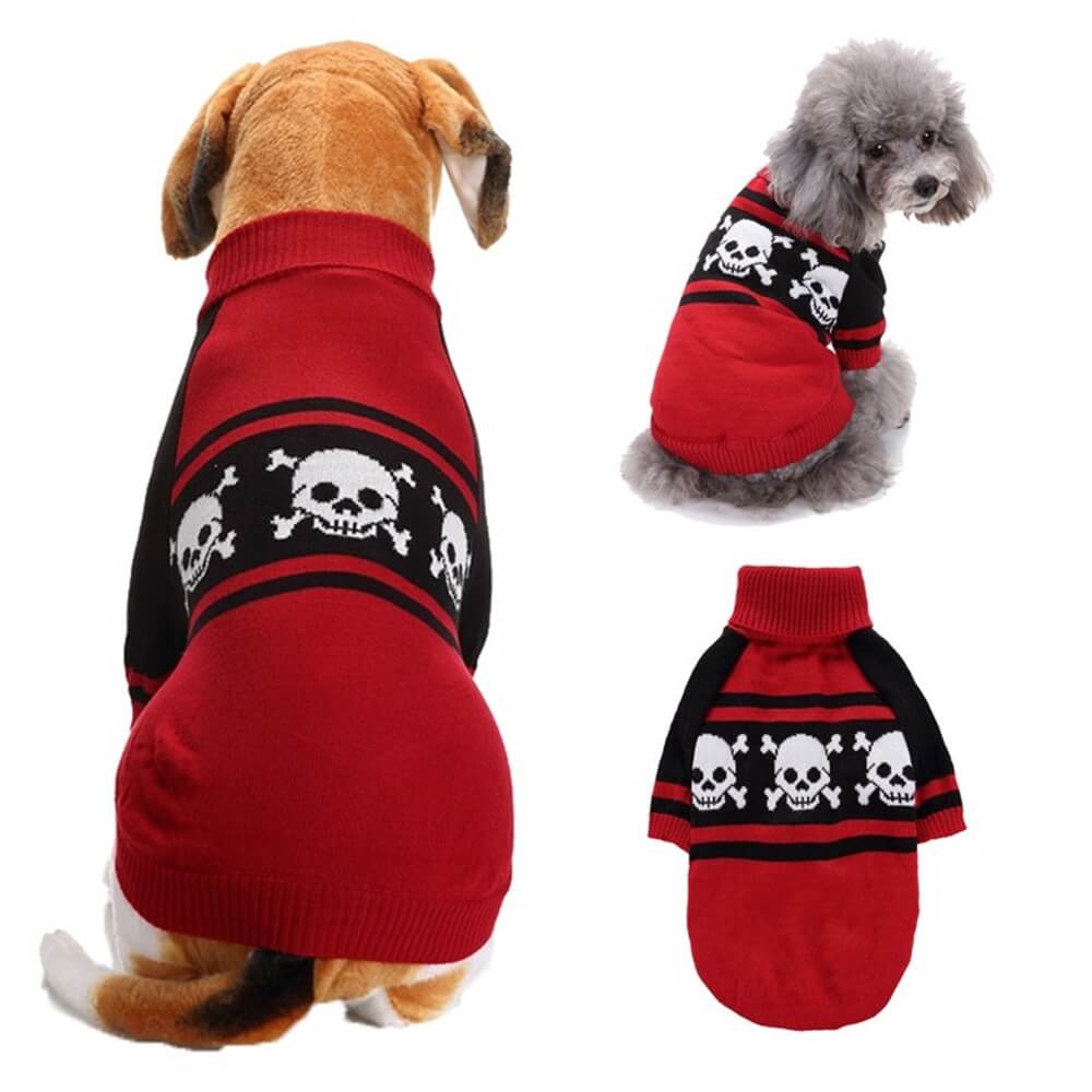 Suéter para mascotas de Halloween | Ropa cálida y acogedora para perros con estampado de Halloween