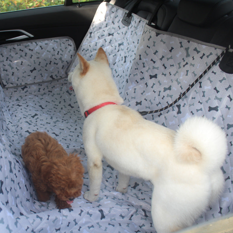 Doppelter Hunde-Autositzbezug aus Oxford-Stoff mit Knochenmuster