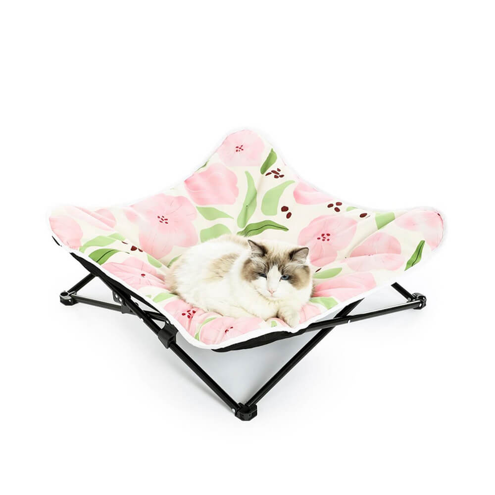 Floral Moisture-Proof Foldable Cat & Dog Camping Bed