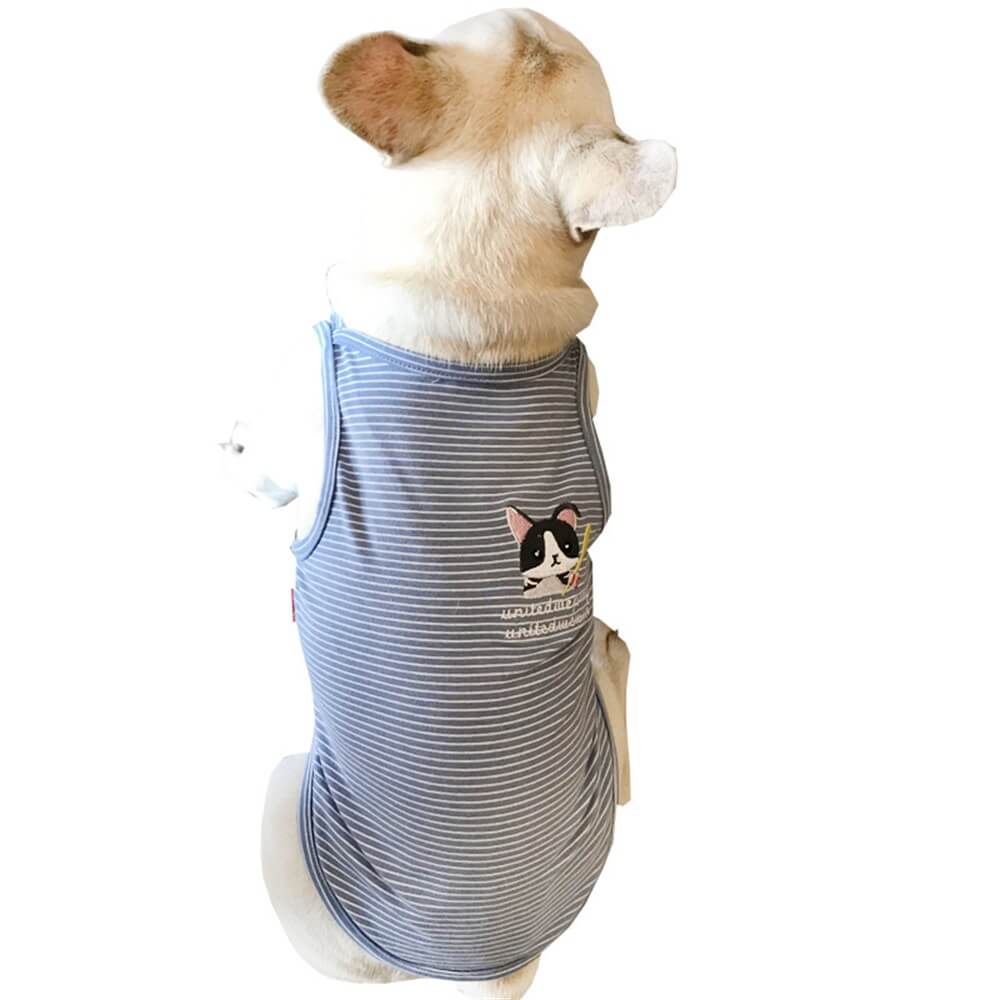 Ropa para mascotas Perro Traje para padres e hijos Manga corta a rayas