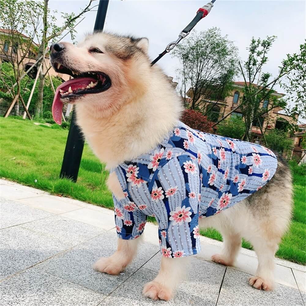 Ropa para mascotas Camisa de manga corta para padres e hijos estilo hawaiano