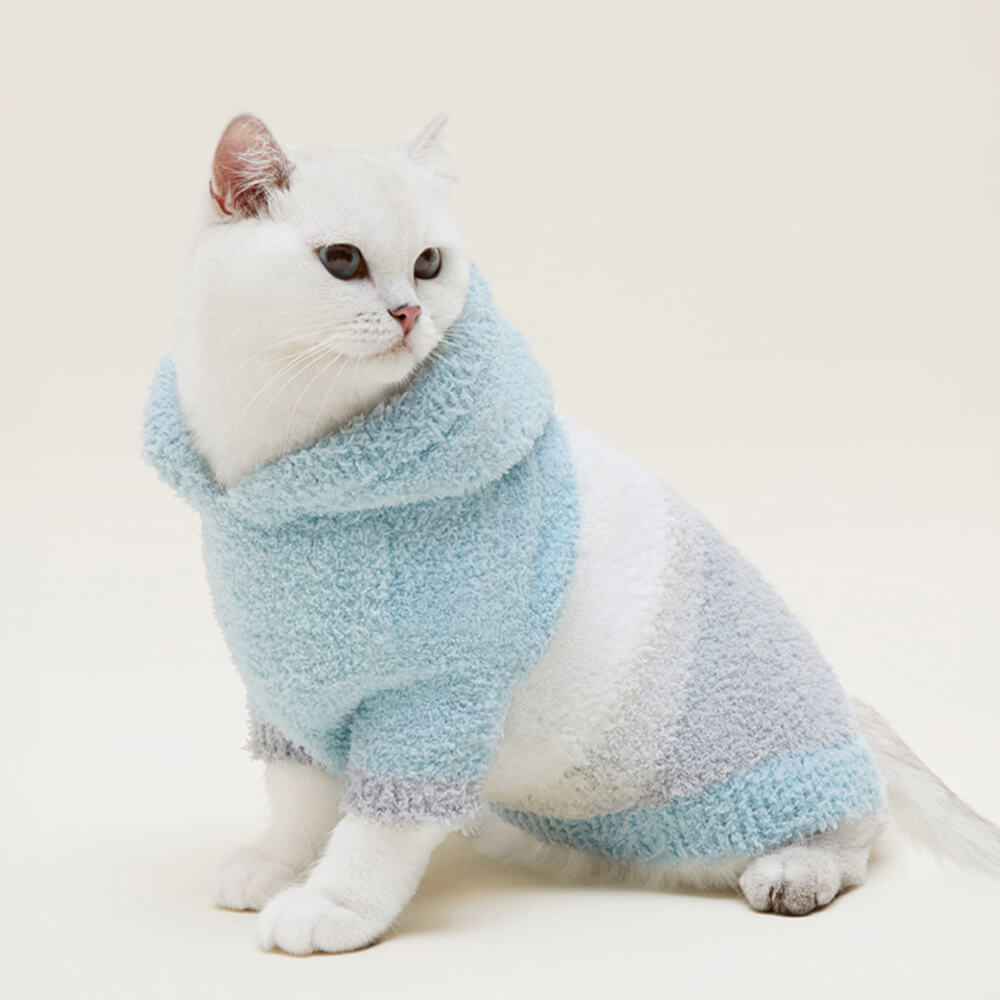 Mondrian-Inspired Ultra Soft Hooded Knit Pajama Set for Pets and Owners