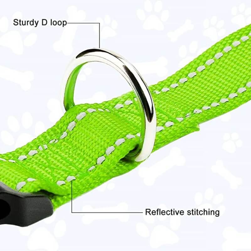 Collar de perro de nailon de seguridad reflectante ajustable