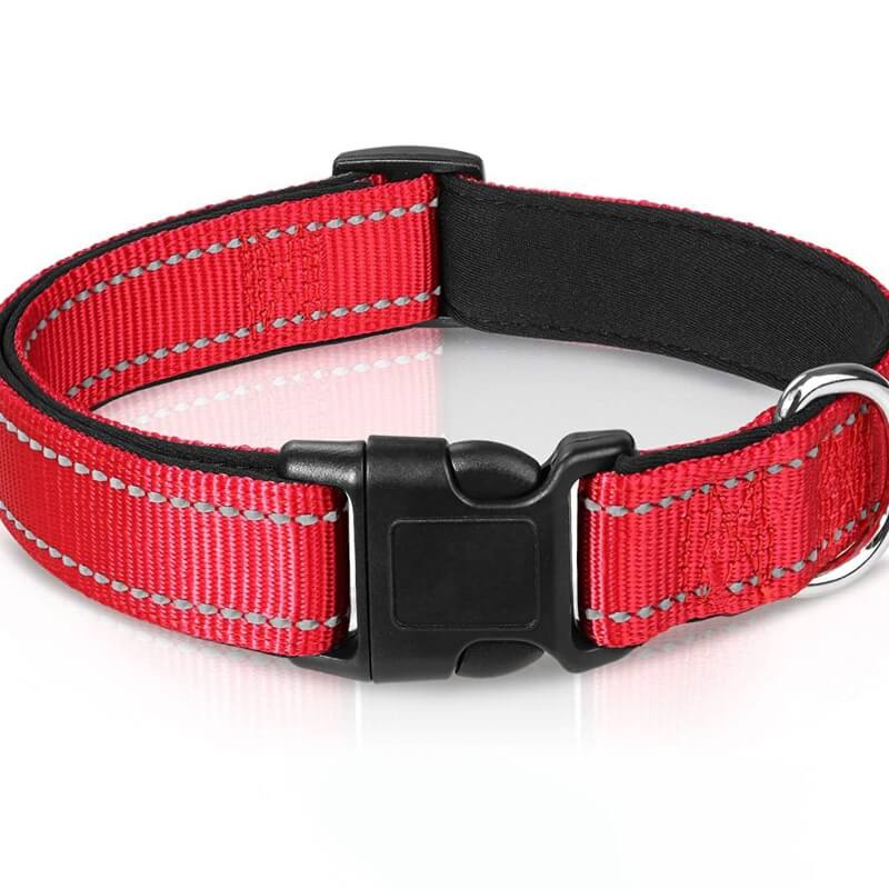 Collar de perro de nailon de seguridad reflectante ajustable