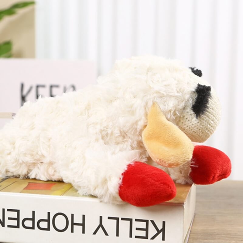 Jouet interactif en peluche pour chien, jouet couineur d'agneau