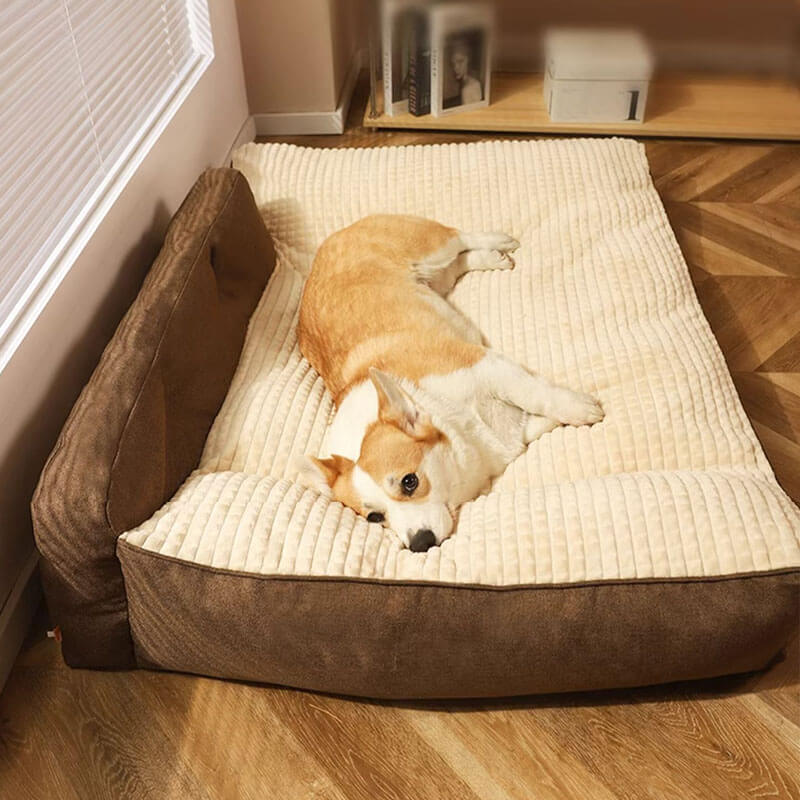 Funda de cama - Cama con almohada para perros y gatos, grande, lavable, gruesa, para todas las estaciones