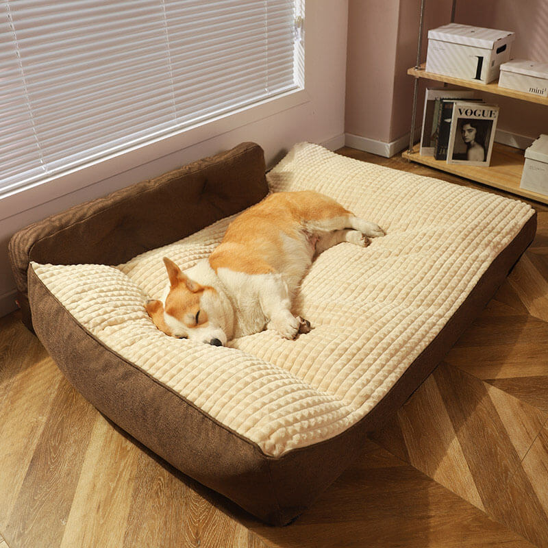 Funda de cama - Cama con almohada para perros y gatos, grande, lavable, gruesa, para todas las estaciones