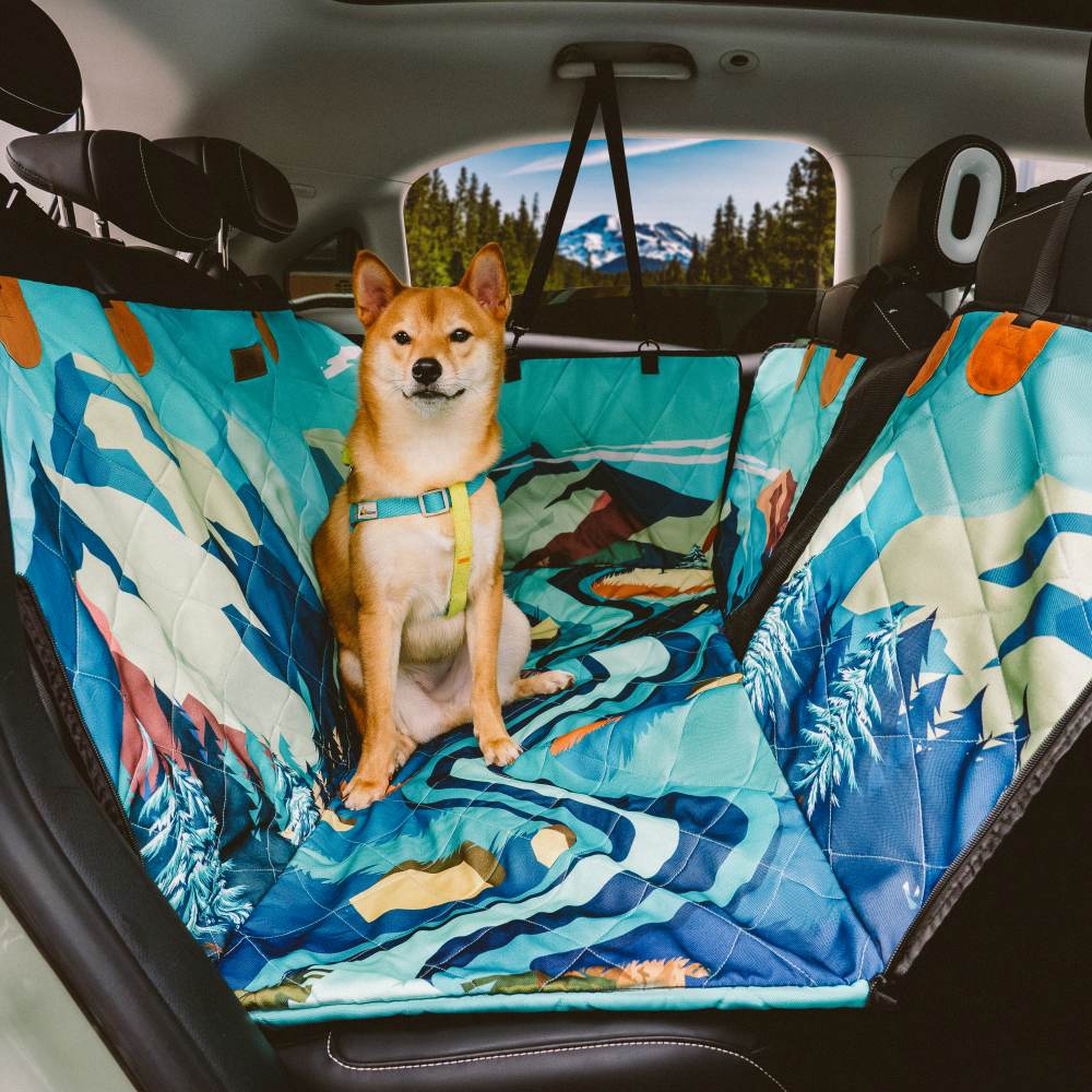 Funda impermeable para asiento trasero de coche para perro con estampado de palmeras Areca - Encanto tropical