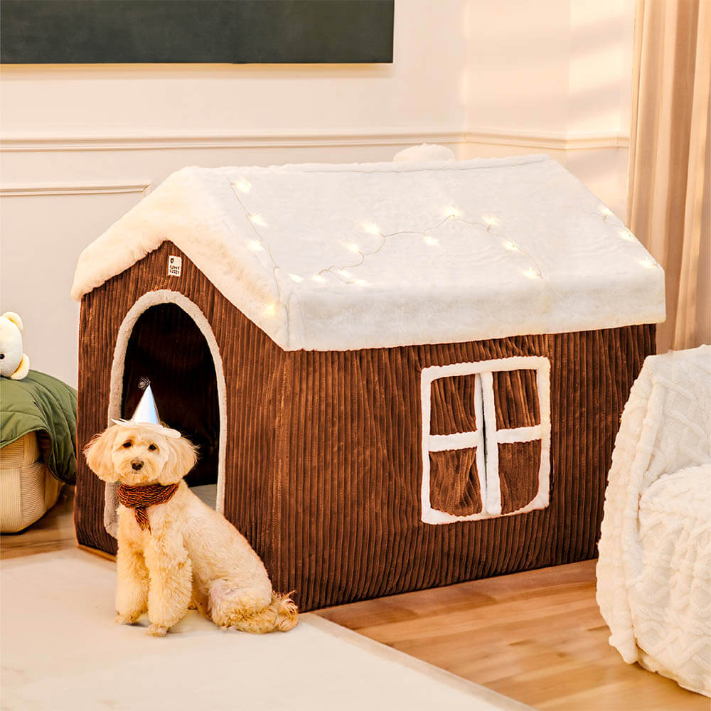 Gingerbread Snow House Pet Tent Detachable Large Dog House