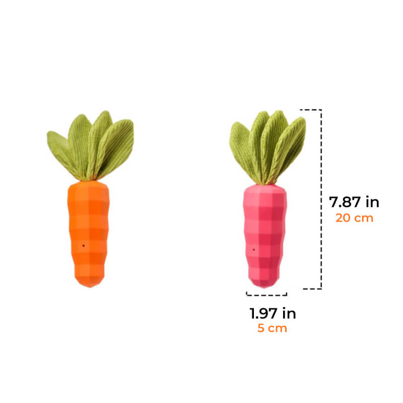 Karotten-Quietschspielzeug, langlebiges Kauspielzeug für Hunde