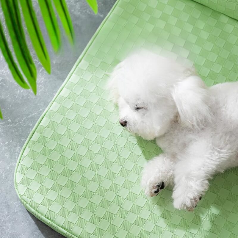 Cama para mascotas de cuero sintético con tablero de ajedrez, cama para perros resistente al agua y antiarañazos