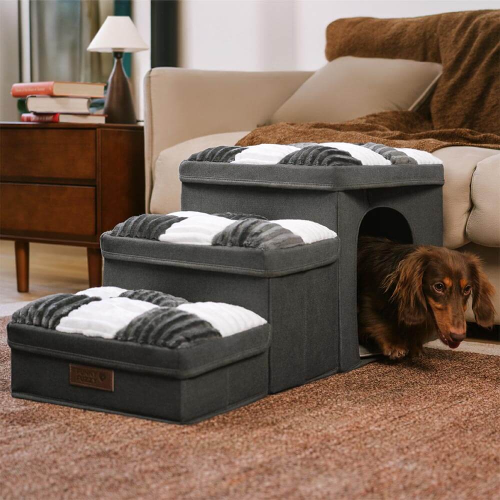 Tapis carré confortable à carreaux crème pour chien, housse de protection pour meubles, lot de 4 pièces