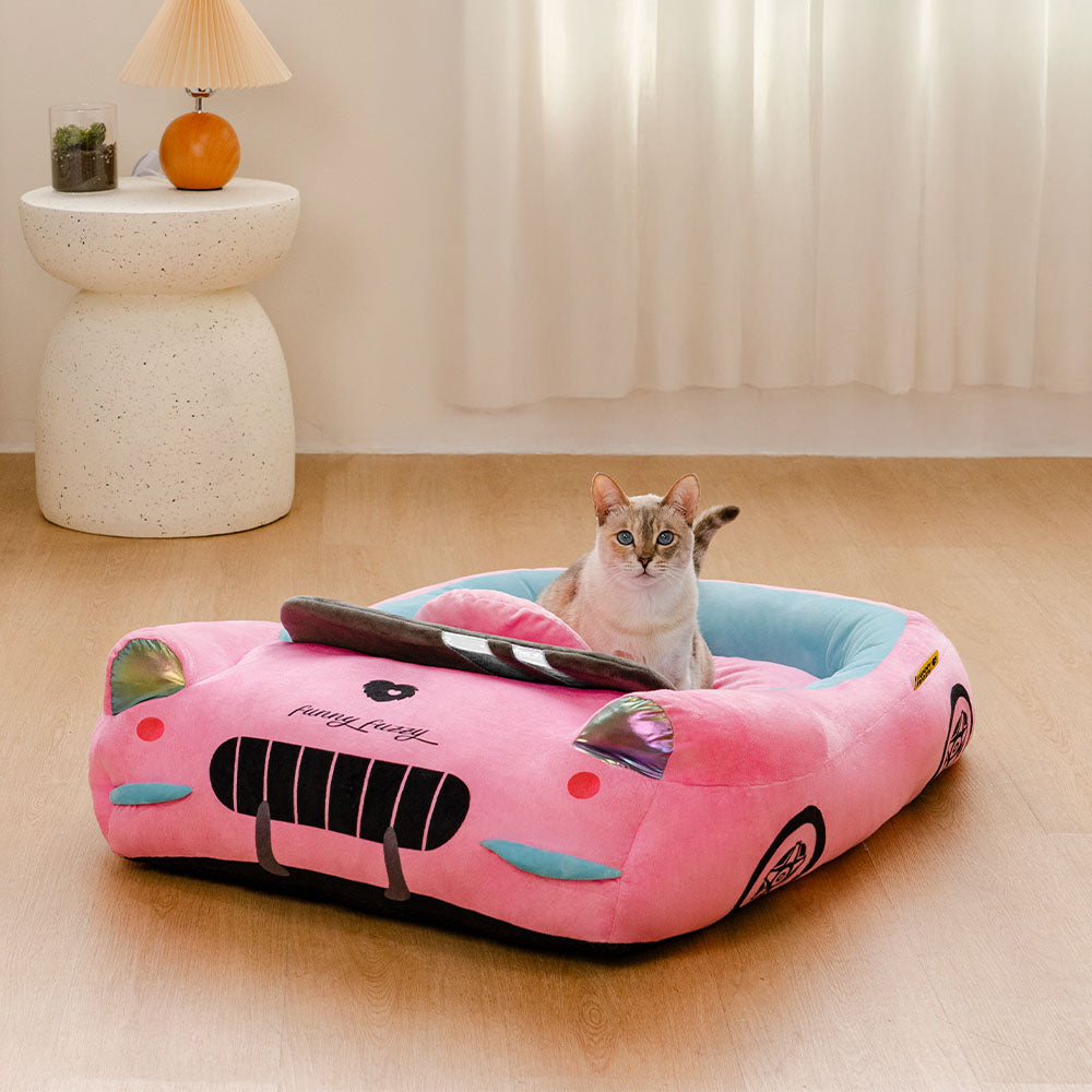 Classic Convertible Race Car Bolster Cat Bed - Fast＆Fur