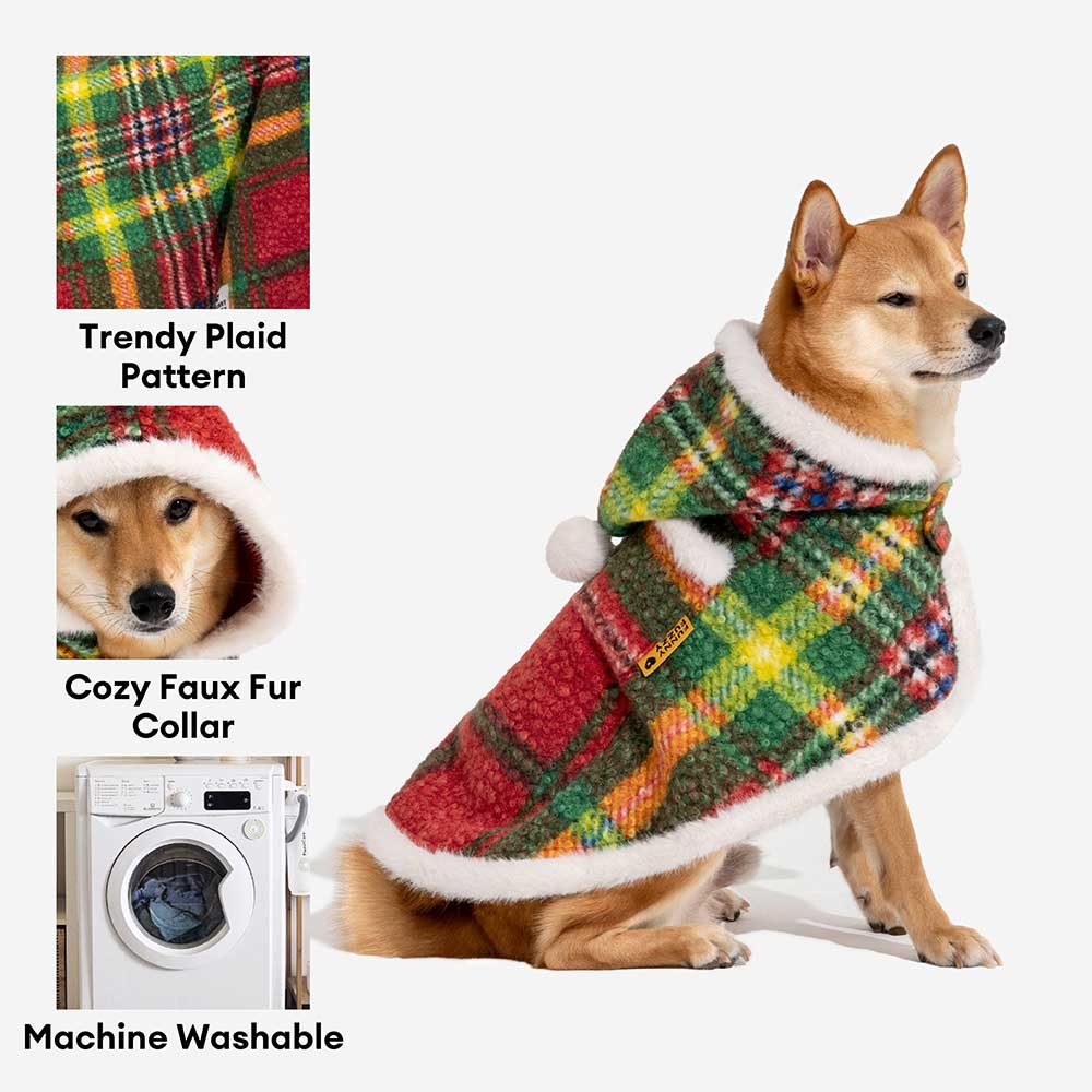 Classic Plaid Warmth Human & Dog Poncho - Festive Companions