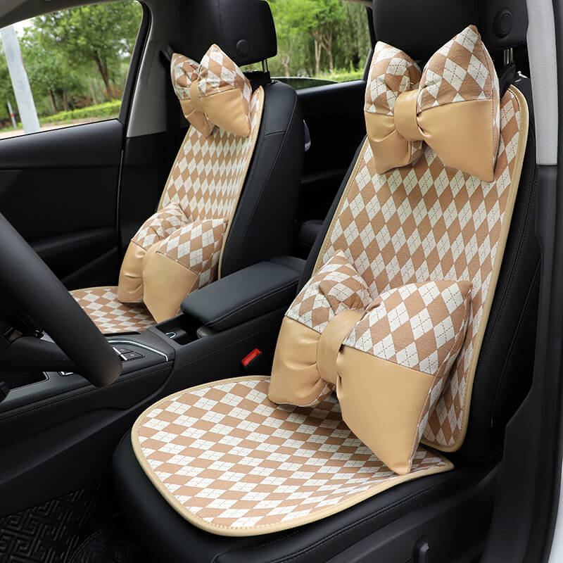 Classic Rhombus <tc><tc>Color</tc></tc> Juego completo de fundas para asiento delantero de coche antideslizantes a juego