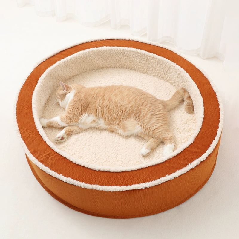 Cozy Warm Round Orthopedic Support Dog Bed