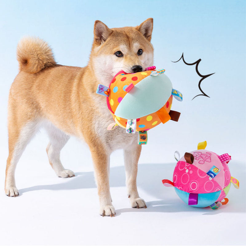 Cute Embroidered Squeaky Ball Interactive Dog Toys