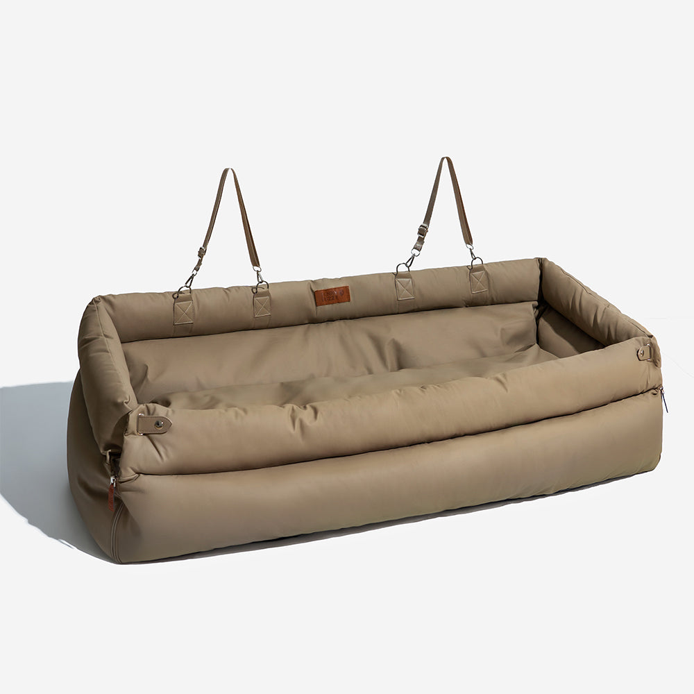 Cama elevadora grande de lujo con asiento de coche para perros de piel sintética - Urban Voyager