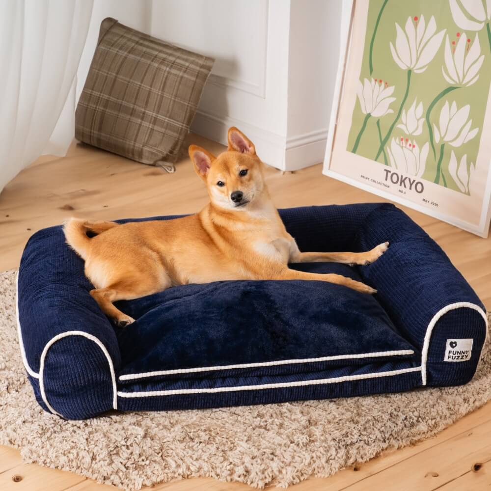 Zweilagiges orthopädisches Deluxe-Flanell-Schlafsofa für Hunde