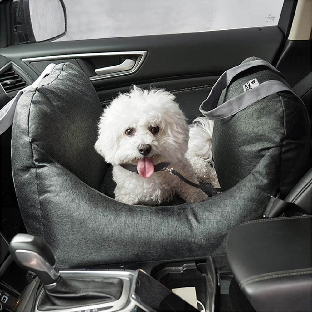 Lit de siège d'auto pour chien en damier coeur vintage