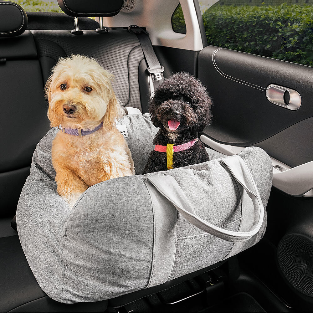 Cama para asiento de coche para perro con diseño de tablero de ajedrez y corazón vintage