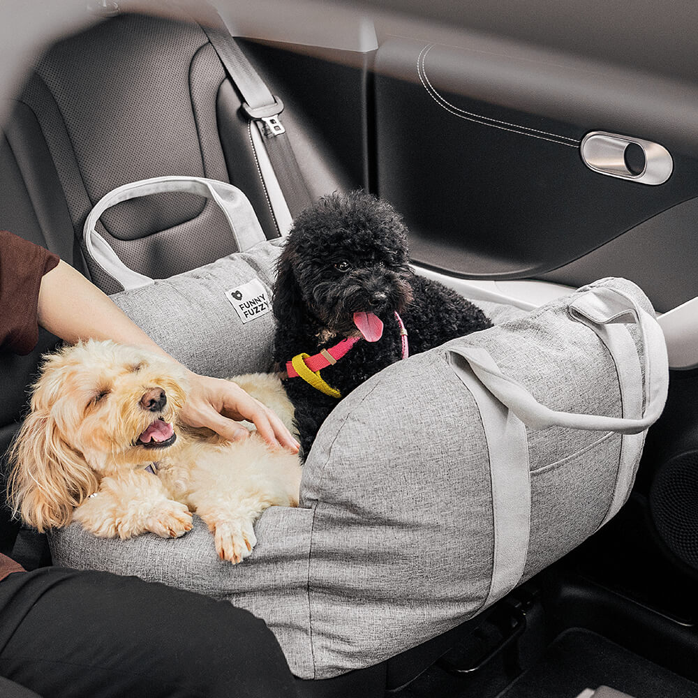 Lit de siège d'auto pour chien en damier coeur vintage