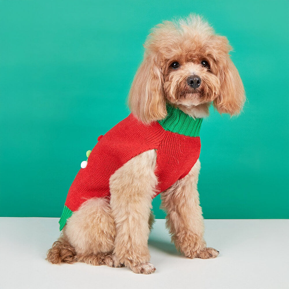 Christmas Thick Warm Turtleneck Dog Sweater Matching Socks For Pet And Owner