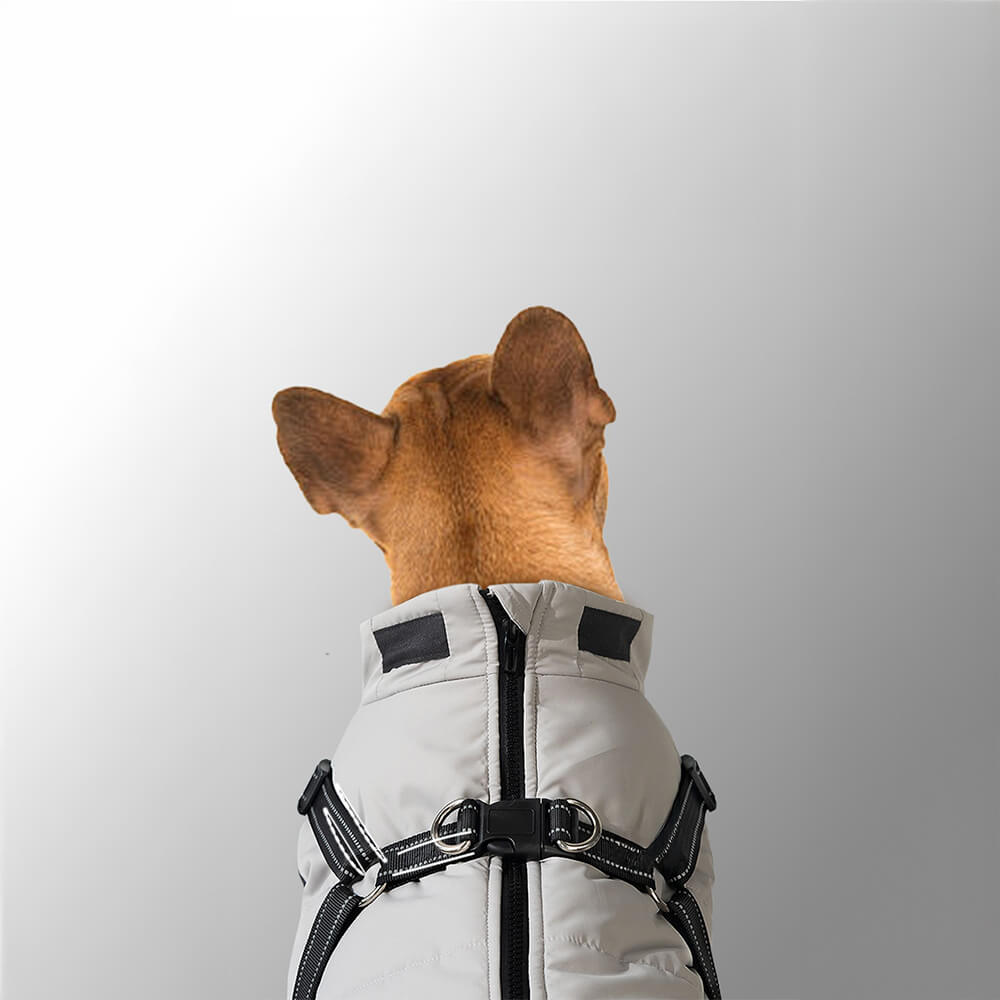 Verstellbare, wasserdichte, warme Outdoor-Hundegeschirrjacke