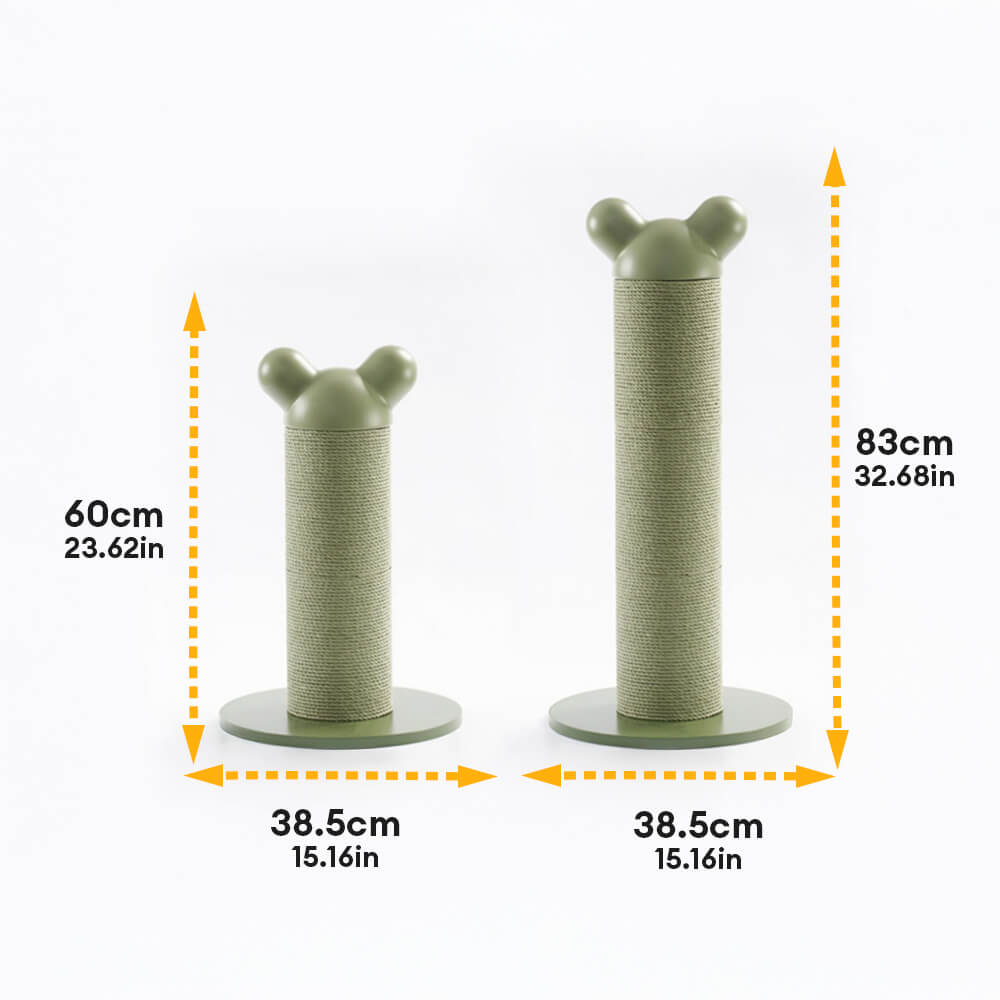 Bear-Ear Design Durable Paper-Rattan Large Cat Scratching Post