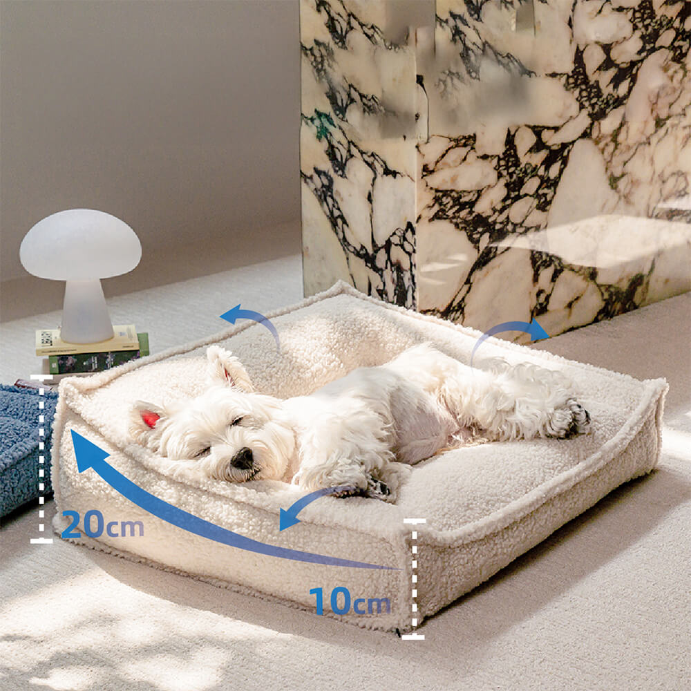 Curved Support Orthopedic Teddy Fabric Waterproof Dog & Cat Bed