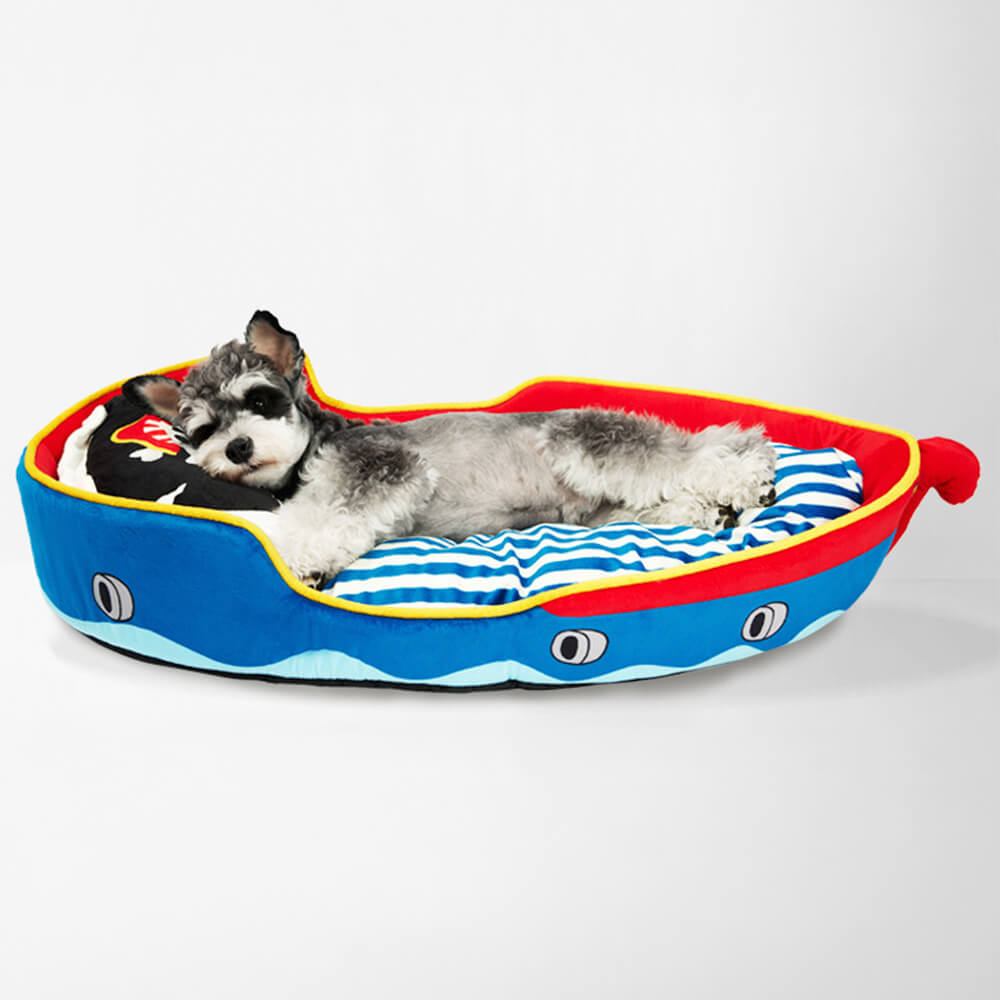 Deluxe Spacious Pirate Ship Soft Washable Dog & Cat Bed