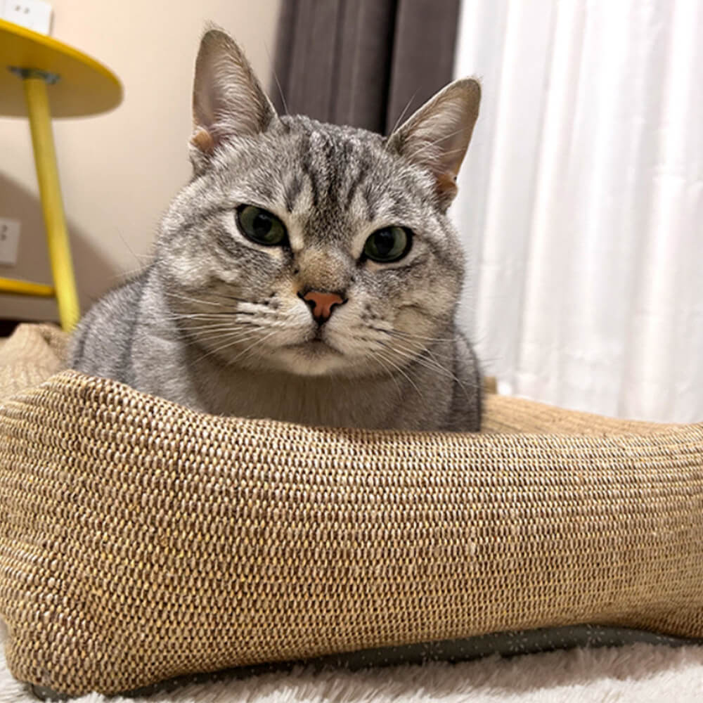 Durable Natural Jute Fiber Scratch-Resistant Cat Bed