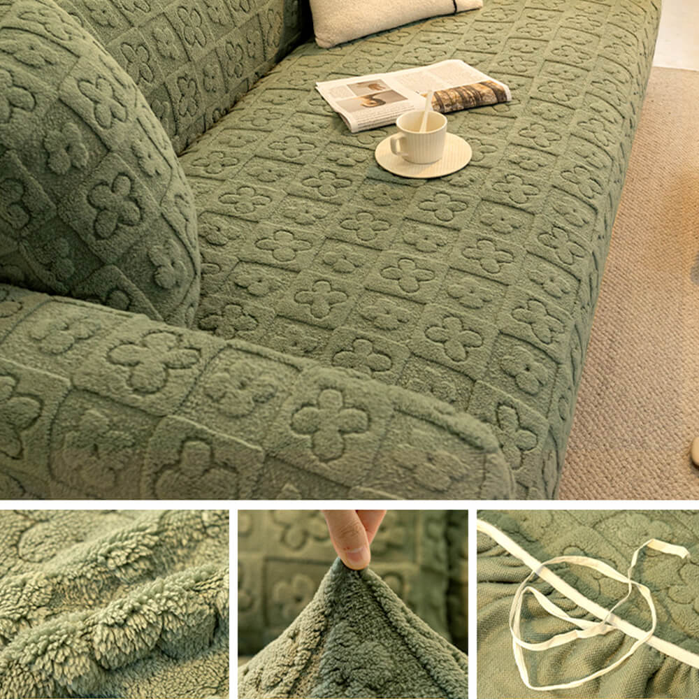 Blumen-Jacquard-Fleece für wärmende Couch-Abdeckung