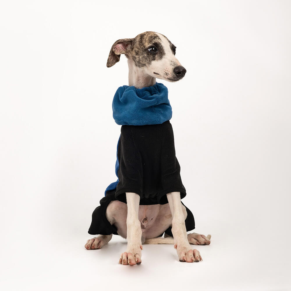 Four-Legged Warm Polar Fleece Dog Coat with Detachable Turtleneck