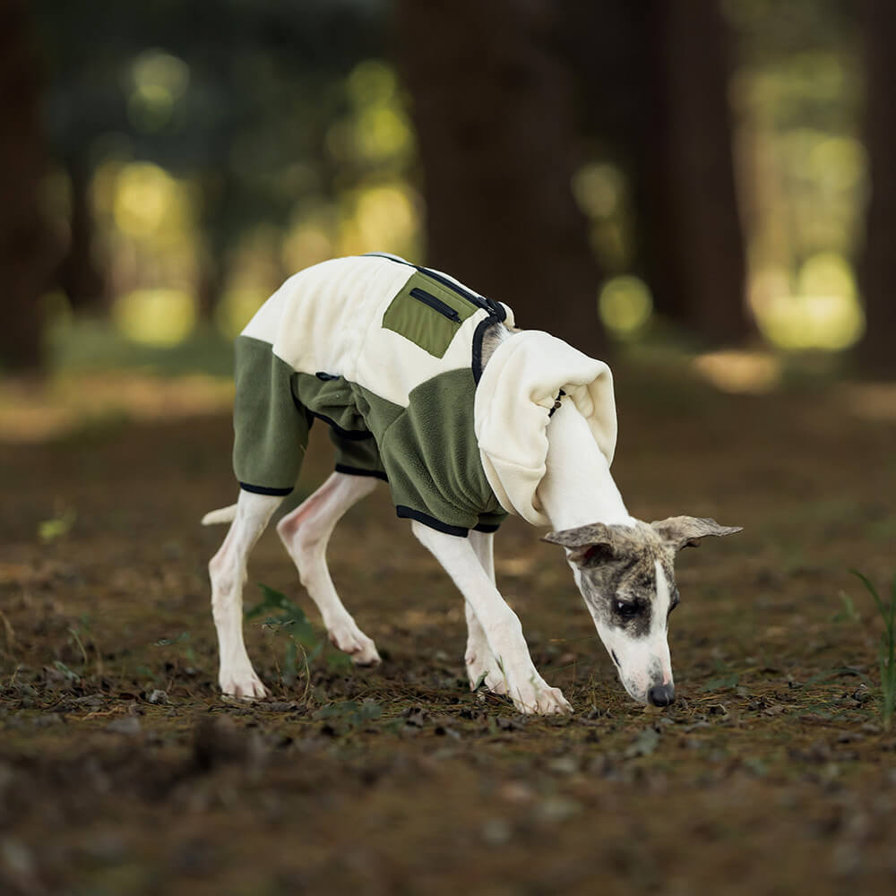 Four-Legged Warm Polar Fleece Dog Coat with Detachable Turtleneck