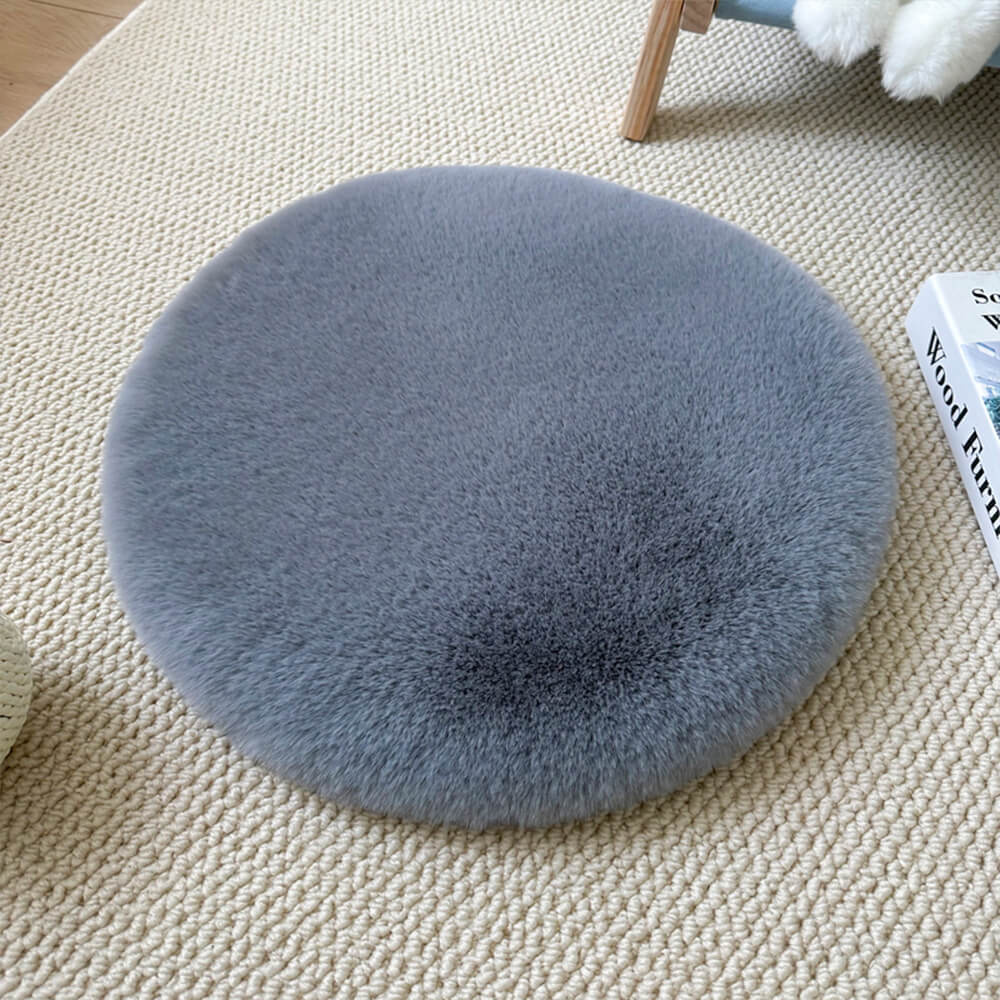 Round Ultra Soft Faux Rabbit Fur Warm Dog & Cat Mat