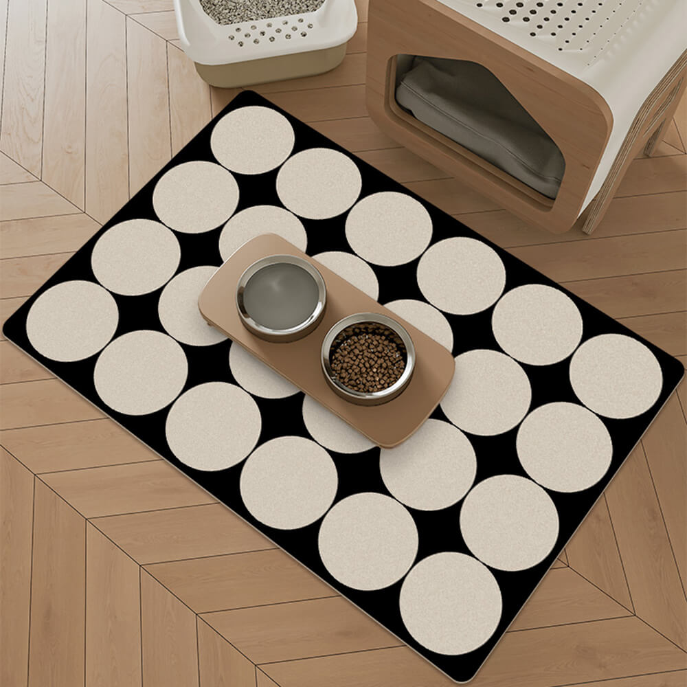 Simple Geometric Diatomite Backing Absorbent Pet Feeding Mat